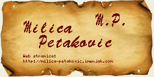 Milica Petaković vizit kartica